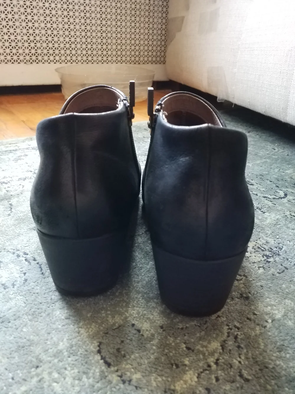 Dansko Black Leather Ankle Booties with Side Zip